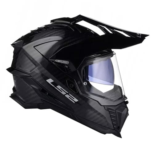 Image of Motorbike Adventure Full Face Helmet ls2 MX701 EXPLORER CARBON Motocross Off Road Enduro Dual Sport ECE22.06 Crash Racing Helmet (Gloss Carbon,S)