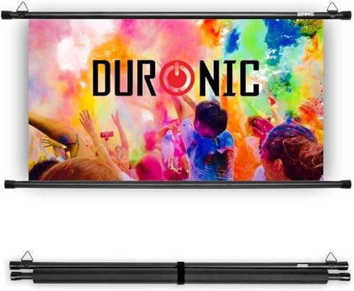 Image of Duronic Bar Projector Screen BPS70 / 169 Wall Mountable 70” Projection Screens for Home Office School Matte White Movie Screen with 16:9 Aspect Ratio for Movie Nights Home Cinemas Office Presentations