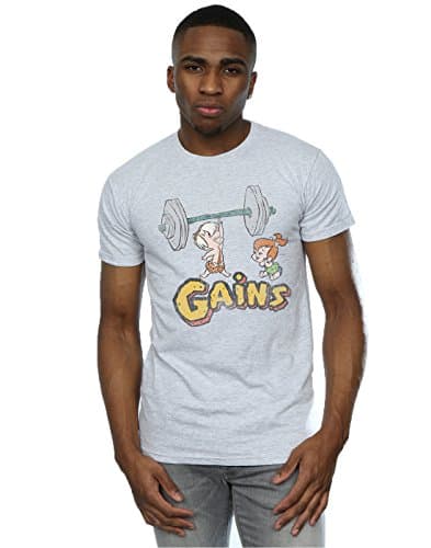 Image of the flintstones Men's Bam Bam Gains Distressed T-Shirt X-Large Sport Grey