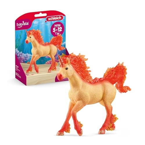 Image of SCHLEICH Bayala 70756 Rainbow Love Elementa Unicorn Stallion - Horse Toy Figurine with Transparent Mane and Tail - Unicorn Gifts for Girls and Boys, Kids Ages 5+