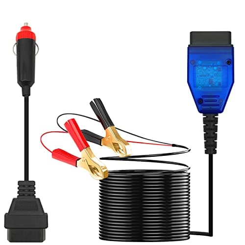 Image of ZKTOOL 12V Car ECU Emergency Power Supply Cable, Automotive Memory Saver with Buzzer Alarm, OBD II Plug, Cigar Lighter Socket, Memory Saver Connector, Battery Replacement Tool, Battery clip