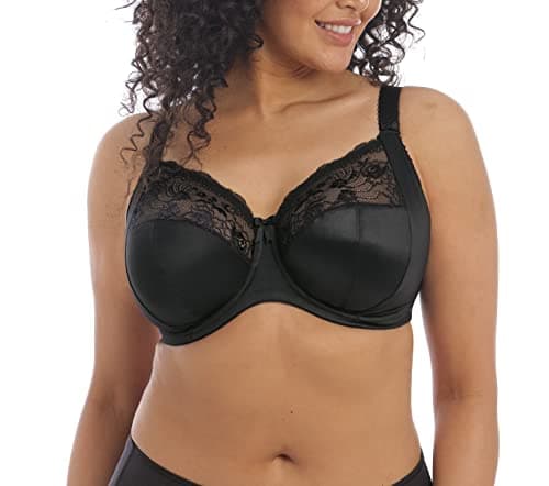 Image of Elomi Women's Morgan Underwire Banded Stretch Lace Full Coverage Bra, Black, 36 GG UK