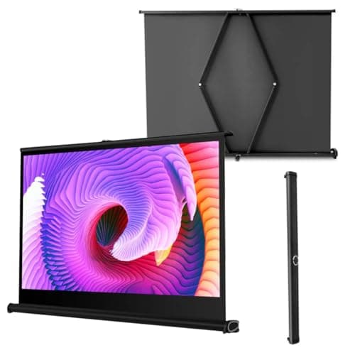 Image of Portable Tabletop/Desktop Projector Screen, Mobile Movie Screen Pull-Up HD Screen with Storage Bag, Movie Projection Screen Outdoor 30/40/50inch, 16:9 Manual Pull Up Projection Screen(16:9,30")