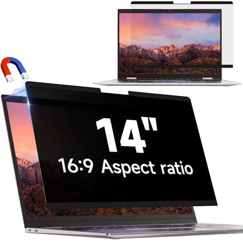 Image of IPROKKO Laptop Privacy Screen 14 Inch for Hp/Dell/Acer/Lenovo/ThinkPad/Asus/Sony, 16:9 Aspect Laptop Shield, Anti Blue Light Glare Filter