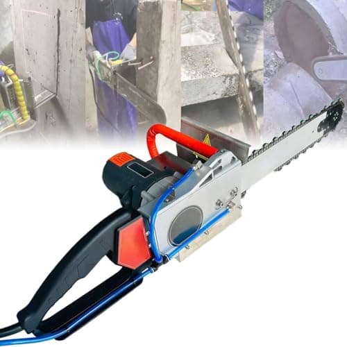 Image of Electric Concrete Saw, Cut-Off Saw for Grooving and Wall Chasing, Includes 2 Chains and 2 Guide Bars for Brick and Granite Slotting