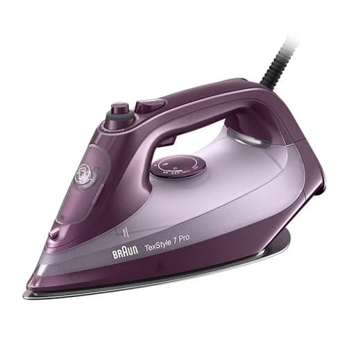 Image of Braun TexStyle 7 Pro SI7181VI, Steam Iron with FreeGlide 3D Technology, EloxalPlus Sole with Precision Tip, Vertical Steam Iron, 300ml Water Capacity, Auto-Off Function, 3100W, Violet