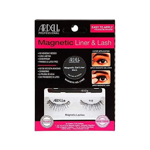 Image of Ardell False Eyelashes Magnetic Liner & Lash Kit, 2-Step Eyelash Kit, No Adhesive Needed, Magnetic Gel Eyeliner & Lashes, Long-Lasting & Waterproof, Medium Volume & Short Length, Reusable, Black