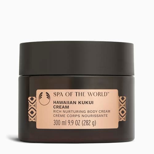 Image of The Body Shop Spa of the World Hawaiian Kukui Body Cream (1x 300ml), Luxurious Body Moisturiser with Kukui Oil, Shea Butter & Brazil Nut Oil, Rich Floral Cream for Velvety Soft Skin, Vegan