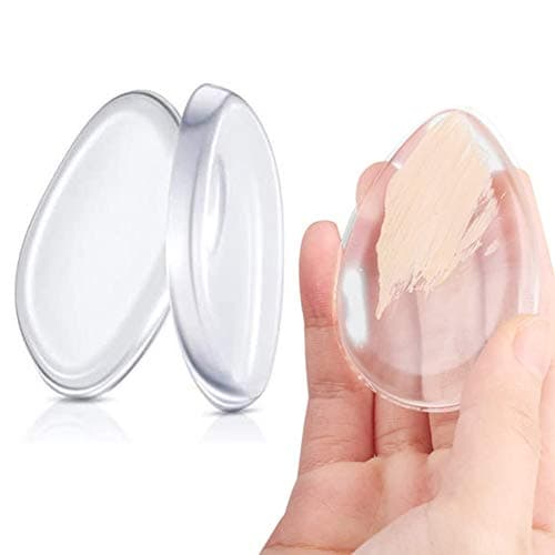 Image of Silicone Makeup Sponge, Washable Premium Quality Gel Foundation Makeup and Puff, Silicone Blender Make Up Sponge Applicator for liquid primer foundation cream contour or concealer. 2 Pack