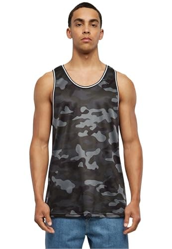 Image of Urban Classics Men's Camo Mesh Tank Top , Sports , Dark Camo, 5XL