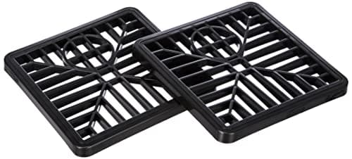 Image of Merriway BH05743 (2 Pcs) Plastic Gulley Grid, 150mm (6 Inch) Square Black - Pack of 2 Pieces