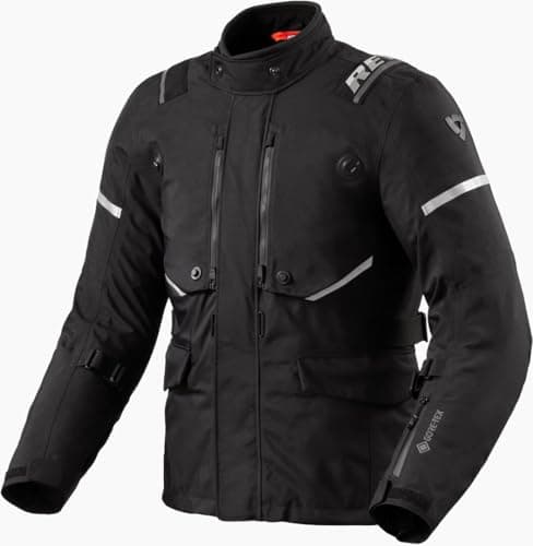 Image of REV'IT! Revit Vertical GTX Motorcycle Textile Jacket, black/silver, 2XL