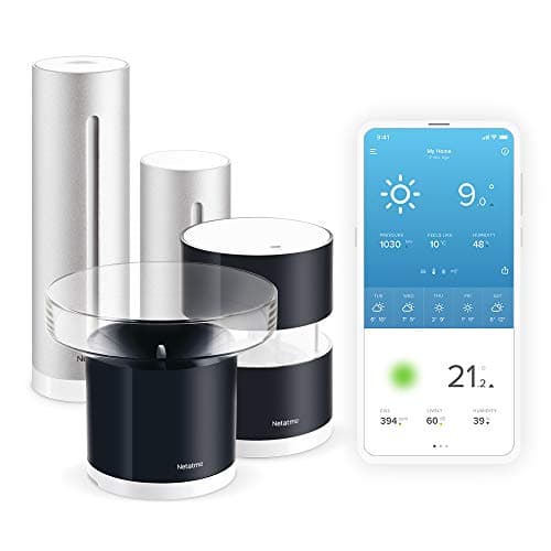 Image of Pack Netatmo Weather Station Indoor Outdoor with Wireless Outdoor Sensor + Rain Gauge + Anemometer - Compatible with Amazon Alexa