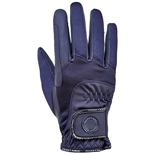 Image of Harry Hall Fully Waterproof Horse Riding Gloves for Women & Men | Comfortable Easy Pull-On Equestrian Winter Autum Warm Gloves with Soft Brushed Lining Perfect for Wet Days | Navy Blue, Size: Large
