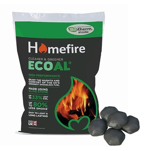 Image of Homefire Ecoal Smokeless Coal Bag - 20kg High Performance Easy to Light Cleaner & Greener Coal for Open Fires and Multi-Fuel Stoves