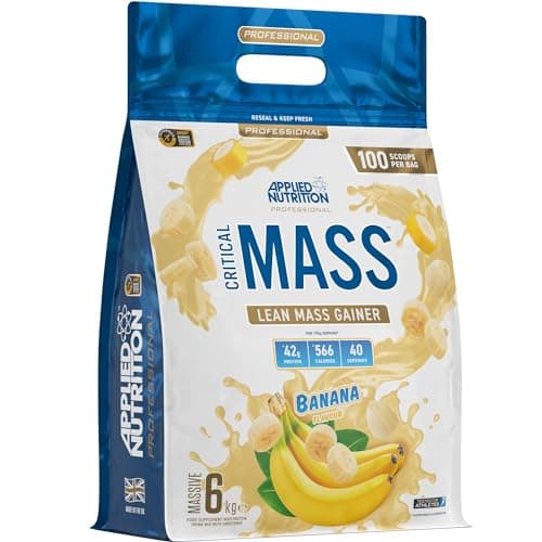Image of Applied Nutrition Critical Mass Professional - Weight Gain Protein Powder, High Calorie Weight Gainer, Lean Mass (6kg - 40 Servings) (Banana)