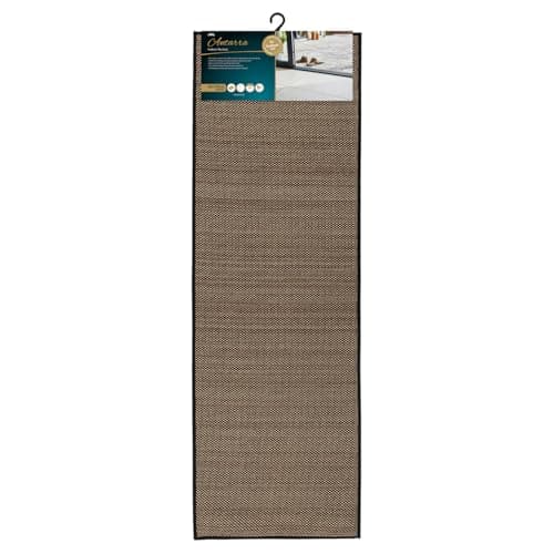 Image of JVL Antarra Machine Washable Entrance Runner Doormat, 50x150cm - Black/Brown
