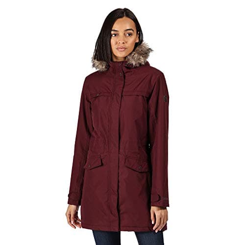 Image of Regatta Serleena II Waterproof Taped Seams Insulated Lined Hooded Jacket with Security Pocket Jacket - Dark Burgundy, 8
