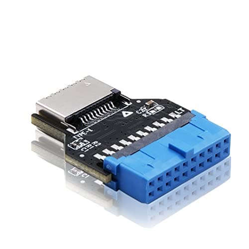 Image of EZDIY-FAB 180 Degree Adapter for Front Panel USB 3.0 (USB3.1 Gen 1) Internal Header (19 Pin) to USB 3.1/3.2 Type-C (20 Pin), to extend USB Type E Ports to PCs