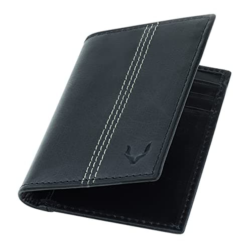 Image of PELLE TORO Minifold Leather Credit Card Holder Wallet for Men, Thin RFID Blocking Contactless Card Protector, Handmade Minimalist Slim Mens Card Wallet in Mens Gift Box, Black Wallet