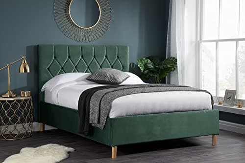 Image of Birlea Loxley 4FT6 Double Fabric Bed - Green