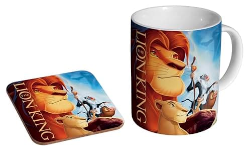 Image of mugmart The Lion King Classic - Ceramic Coffee Mug + Coaster Gift Set - Pride Rock Scene