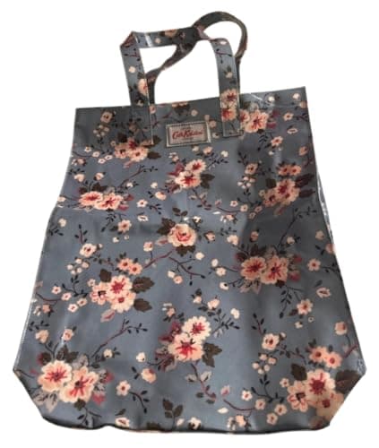 Image of Cath Kidston Slate Blue Oilcloth Trailing Rose Bookbag Tote Bag