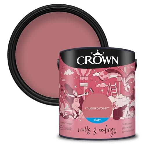 Image of Crown Walls & Ceilings Matt Emulsion Paint, Size 2.5L, Rhubarb Rose