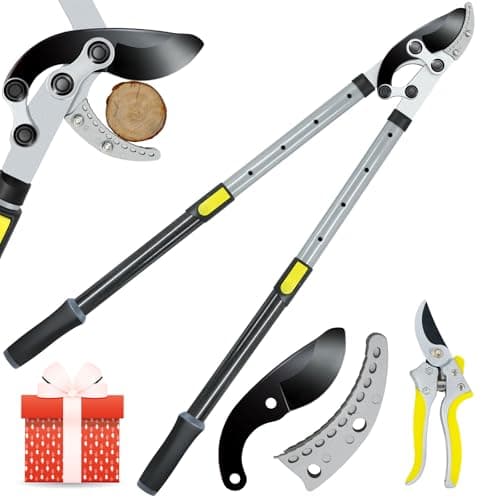 Image of Jardineer Telescopic Loppers for Gardening Heavy Duty, 3PCS Garden Shears Set Include Extentable Tree Lopper (70-98CM), Pruner and SK-5 Steel Blade