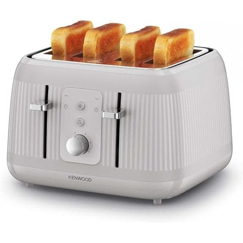 Image of Kenwood Dawn Toaster, 4 Slot Toaster, Reheat, 5 Browning Settings, Defrost and Cancel Functions, Pull Crumb Tray, TFP09.000CR, 1800W, Oatmeal Cream