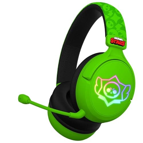 Image of Subsonic - Brawl Stars Wireless Gaming Headset with LED and detachable microphone. Officially Licensed Gaming Headset, compatible with consoles, PCs, tablets and smartphones - Green