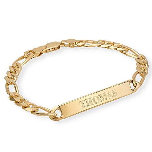 Image of MYKA - Personalised Amigo ID Bracelet for Men (18ct Gold Plated, Without Diamond)