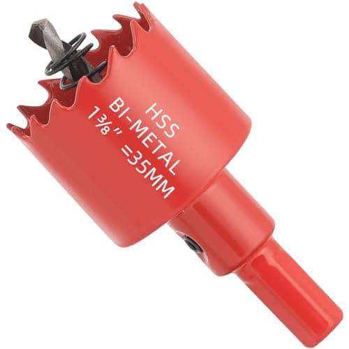Image of GARHWAL Bi-Metal Hole Saw 35 mm with Arbor and Pilot Bit - Smooth Fast Cutting for Wood, Plywood, Plastic, Drywall, Thin Metal Sheets, and More | Ideal for Ceiling Light Installation and DIY Projects