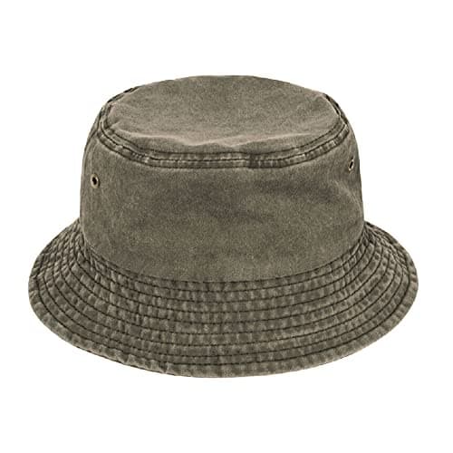 Image of TOSKATOK Pure Washed Cotton Bucket hat UV Sun Protection Breathable Beach Holiday Travel Hat-ARMYGREEN-60