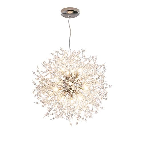 Image of Surpars House 12-Lights Modern Sputnik Chandelier Dandelion Pendant Light,Silver
