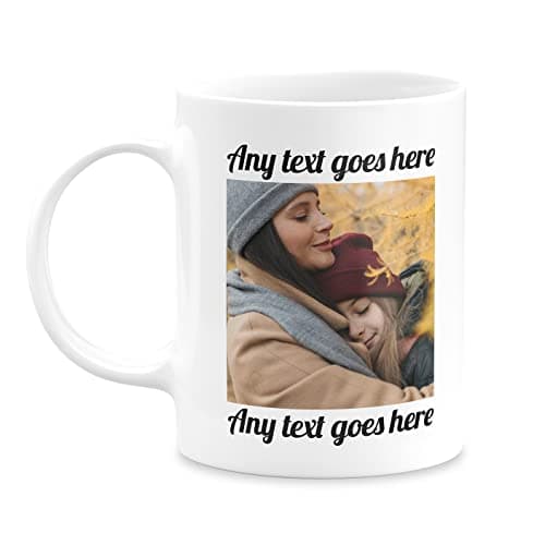 Image of Hippowarehouse Personalised Mug Text Photo Printed Collage Design Logo Gift Cup 11oz Christmas Fathers Day Coffee Best Friend for her for Him Girlfriend Boyfriend Custom Company Business Funny
