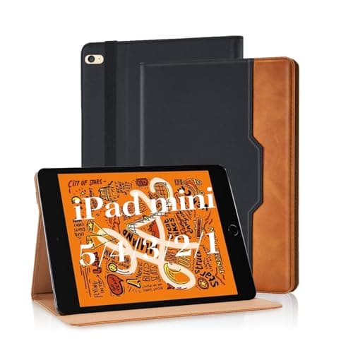 Image of Vkooer Case for iPad Mini 5th Generation 2019 7.9 inch - iPad Mini 4/3/2/1 /1 PU Leather Folio Flip Cover Multi-Angle Viewing Smart Stand Cover with Pocket Auto Wake/Sleep - Black