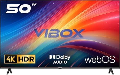 Image of Vibox 50" 4K LED Smart TV | WebOS | 3x HDMI, 2x USB | Wall Mount Compatible | Gesture Remote with Streaming Controls