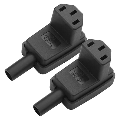 Image of YACSEJAO 90 Degree IEC C14/C13 Power Connector Adapter 2Pcs 250V/10A Rewireable C14 C13 Male Female AC Power Plug Socket (Down Angle, Female)