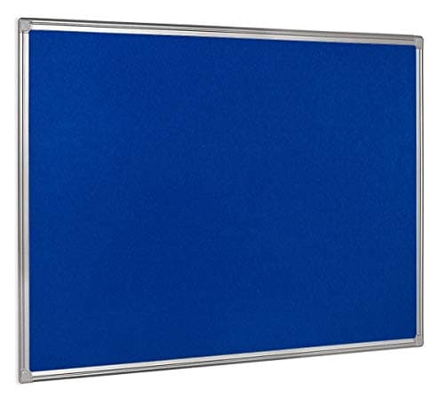 Image of Bi-Office 600 x 450mm Aluminium Finish Felt Board - Blue