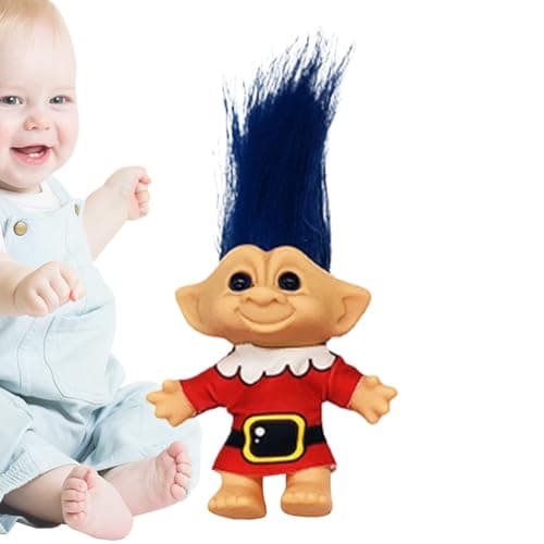 Image of Dopsyesn Tiny Troll Toys - Cute Christmas Action Figures,Decorative Desk Ornament, Holiday Decoration, Collectible Retro Shelf Figurines for Children Collectors Kids Adults
