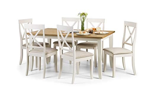 Image of Julian Bowen Ivory Wood Davenport Dining Chairs Set of 2