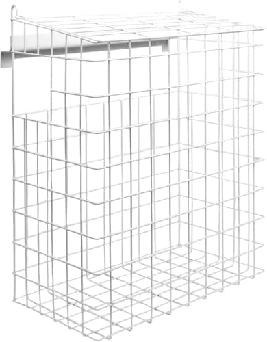Image of Letterbox Cage | Indoor Mail Catcher | No Screws or Fixings Required | White Iron Post Box Holder | Large Iron Letter Box Catcher | Post Holder
