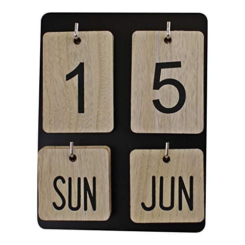 Image of EliteKoopers 1Pcs Wooden Freestanding Photo Frame Style Perpetual Calendar For Home Display Picture