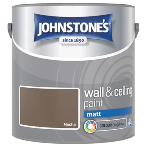 Image of Mocha Johnstone’s Wall & Ceiling Matt Paint 2.5L – Smooth Matt Finish, Excellent Coverage, Quick Dry, Low Odour Interior Paint for Walls & Ceilings