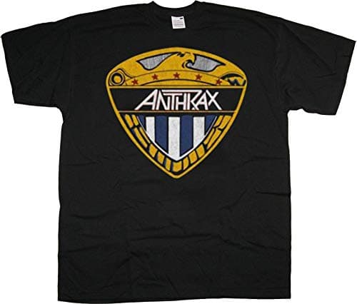 Image of Anthrax Eagle Shield Official Tee T-Shirt Mens Unisex (Small) Black