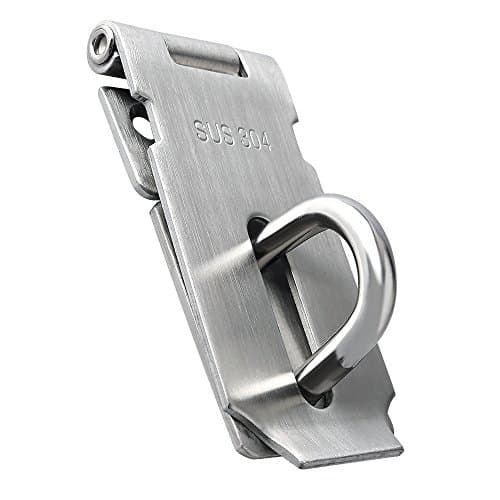 Image of Sayayo SUS304 Stainless Steel Padlock Hasp Door Lock Shed Lock, 3-Inch Heavy Duty Hasp and Staple Door Clasp Gate Latch, Brushed Nickel(Not Include Padlock)