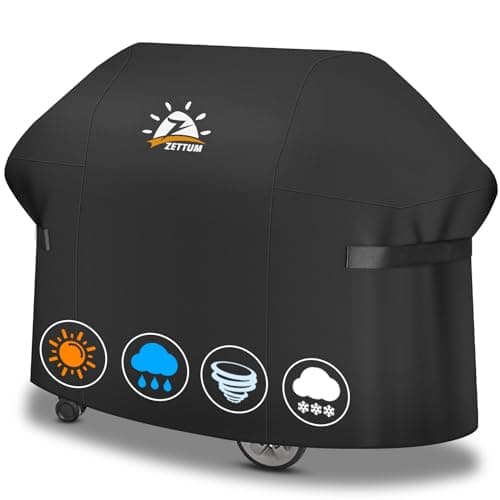 Image of Zettum BBQ Cover 139 CM - Grill Barbecue Cover for Weber Heavy Duty & Waterproof, PU Coating Cover for Nexgrill, Monument, Dyna-glo, Brinkmann and More(139 L x 61 W x 106 H cm)