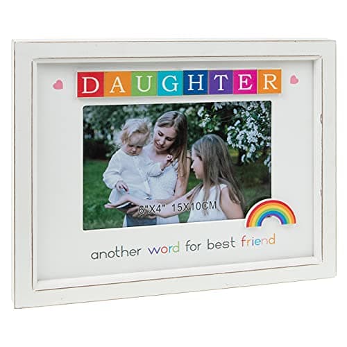 Image of Shudehill Giftware Rainbow Scrabble Frame 6x4 - Daughter - Another Word for Best Friend