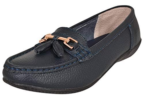 Image of Jo & Joe Ladies LR Nautical Wide Fit Shoes Navy UK 4